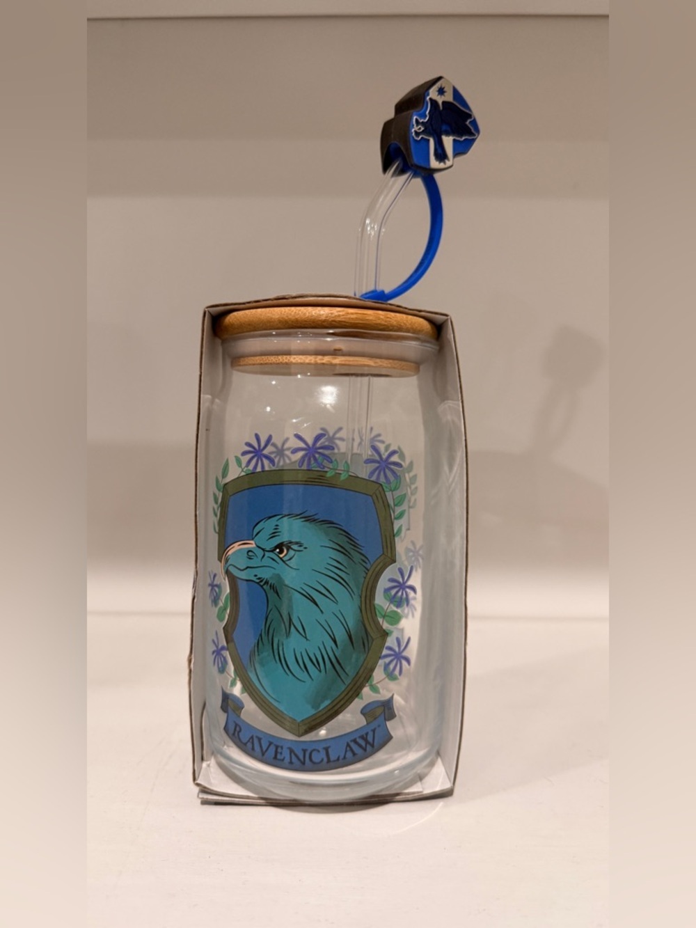 New Warner Bros. Harry Potter Glass Tumbler - Blue & White
